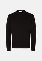 SELECTED HOMME Maglia SLHMALCOLM girocollo nera da uomo con  bordi a coste 16092599 BL SELECTED HOMME 