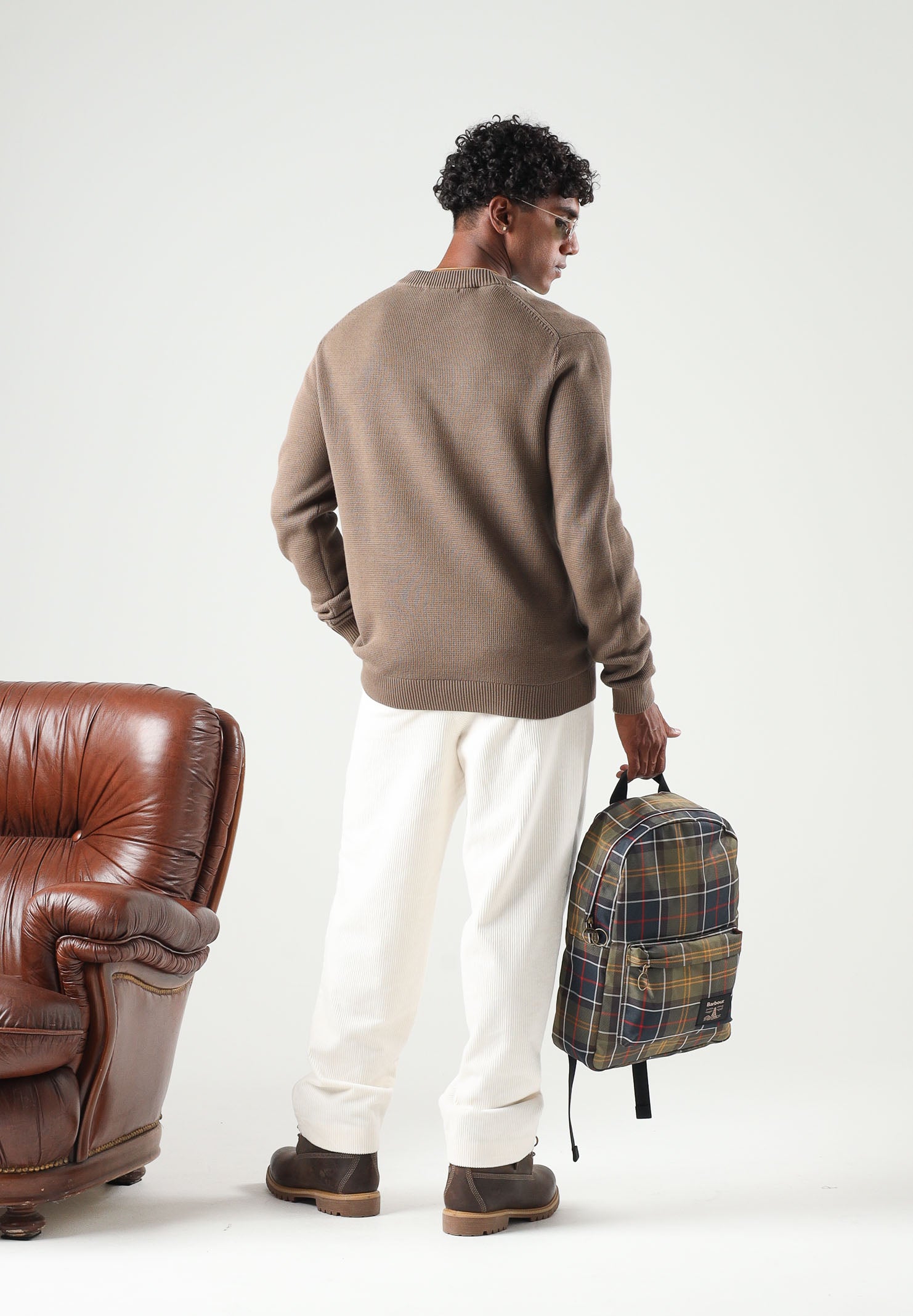 SELECTED HOMME Maglione DANE girocollo morel marrone  per uomo e donna con collo a listino e lavorazione a nido d'ape. 16092599 MOR SELECTED HOMME 