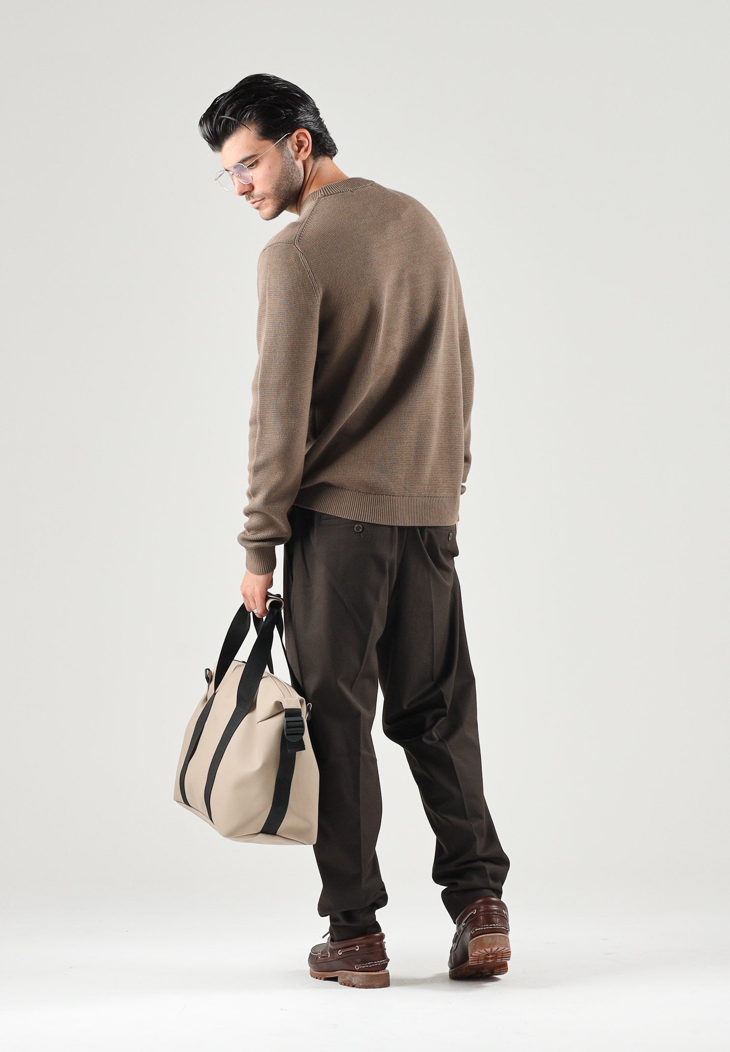 SELECTED HOMME Maglia DANE morel per uomo con collo a listino e lavorazione a nido d'ape. 16092599 MOR SELECTED HOMME 