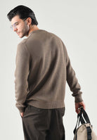 SELECTED HOMME Maglia DANE morel per uomo con collo a listino e lavorazione a nido d'ape. 16092599 MOR SELECTED HOMME 