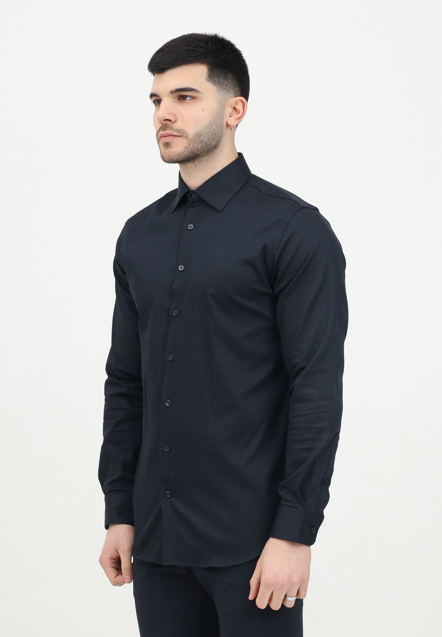 SELECTED HOMME Camicia a manica lunga nera da uomo 16092939 Black SELECTED HOMME 