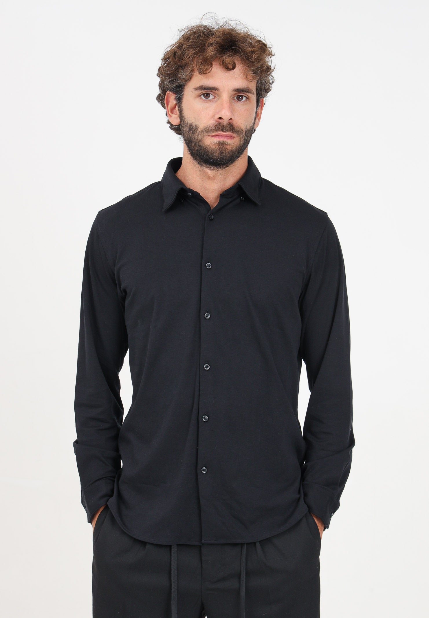 SELECTED HOMME Camicia a manica lunga nera da uomo 16094593 Black SELECTED HOMME 