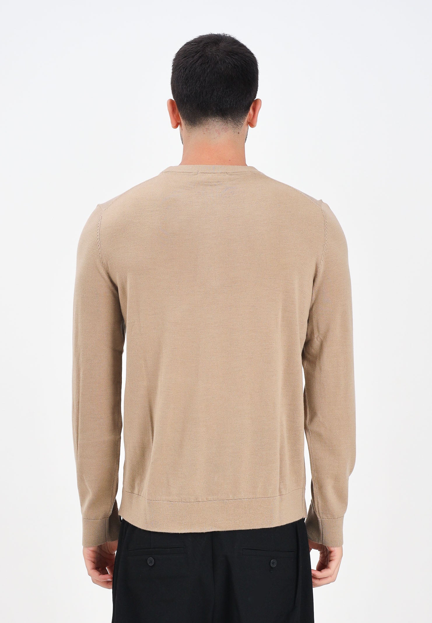 SELECTED HOMME Maglioncino girocollo beige da uomo 16094647 Kelp SELECTED HOMME 