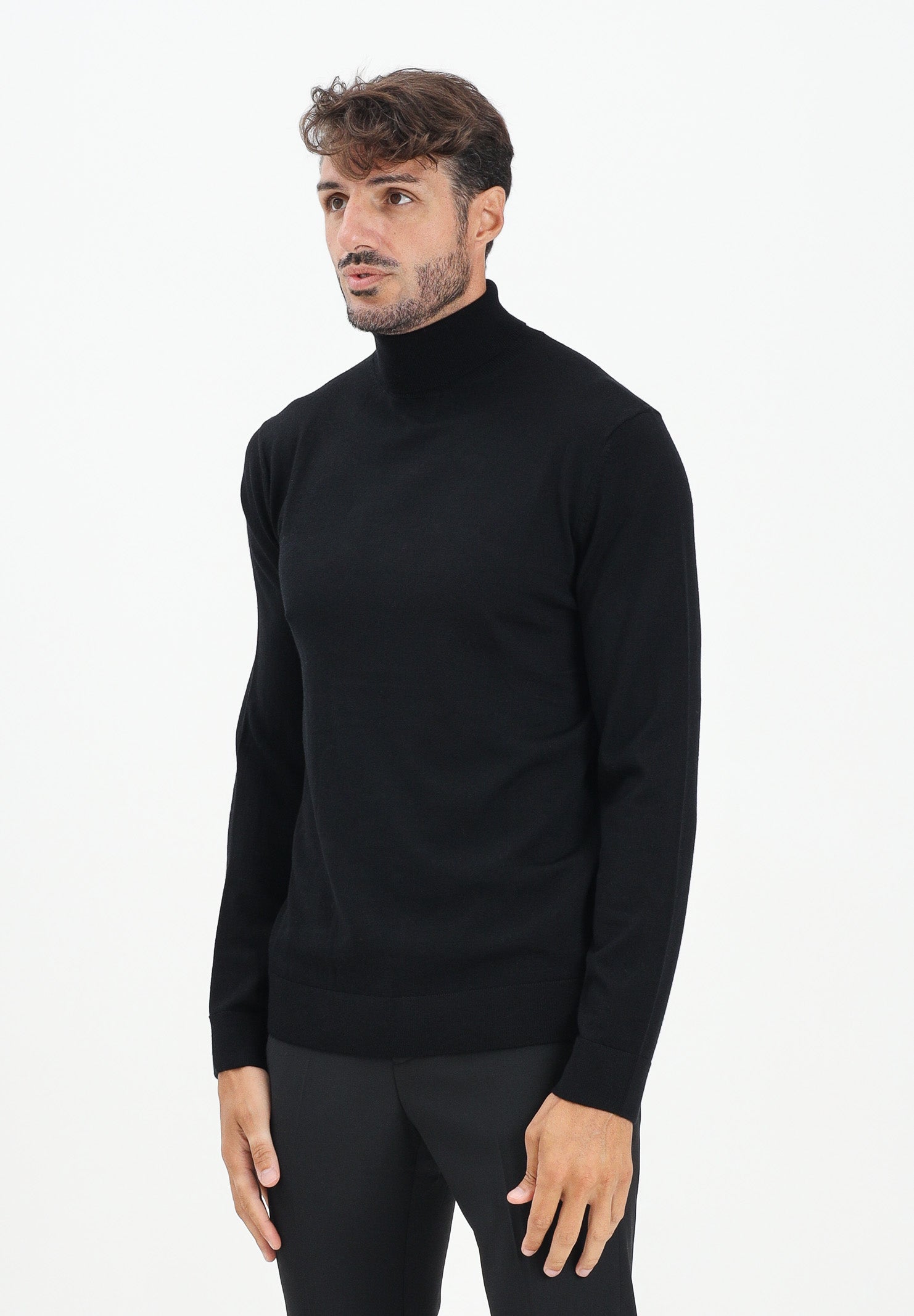 SELECTED HOMME Maglione a collo alto nero da uomo 16094653 Black SELECTED HOMME 