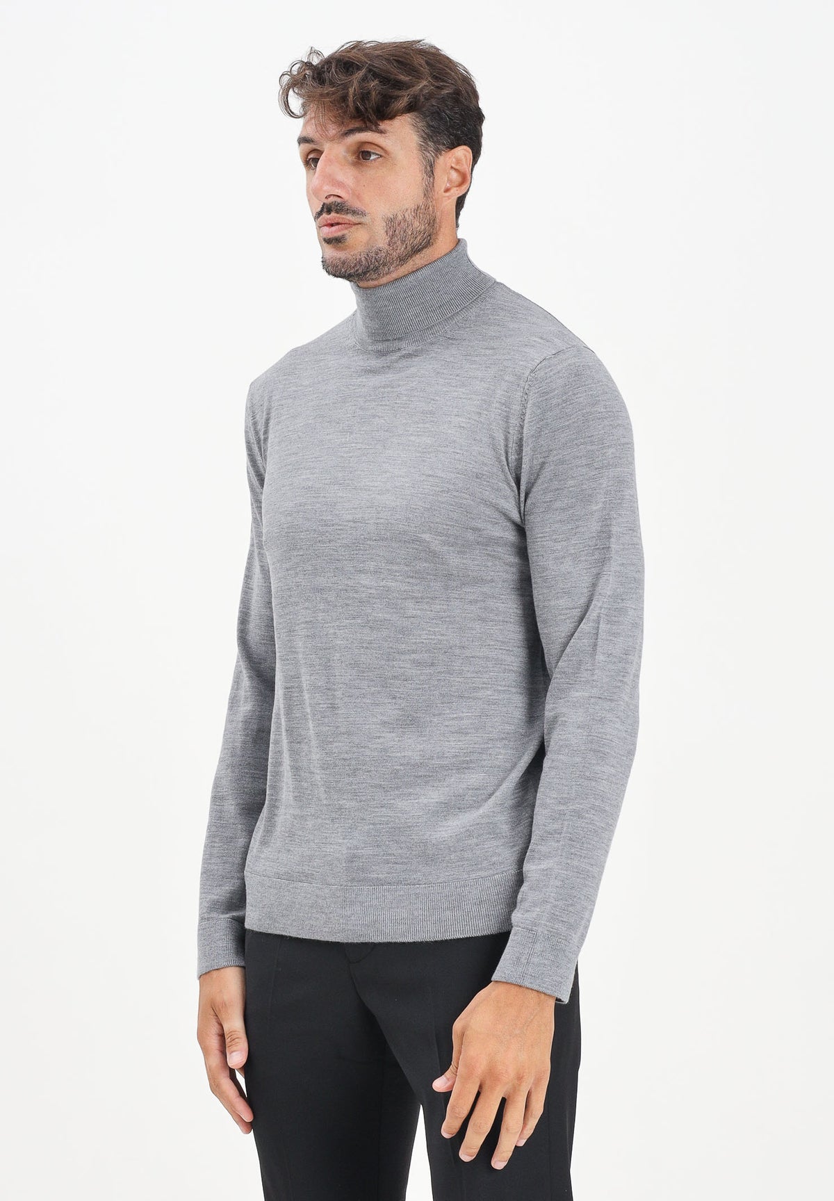 SELECTED HOMME Maglione a collo alto grigio da uomo 16094653 MediumGreyMel SELECTED HOMME 