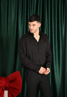 SELECTED HOMME Camicia a manica lunga nera da uomo 16095736 Black SELECTED HOMME 