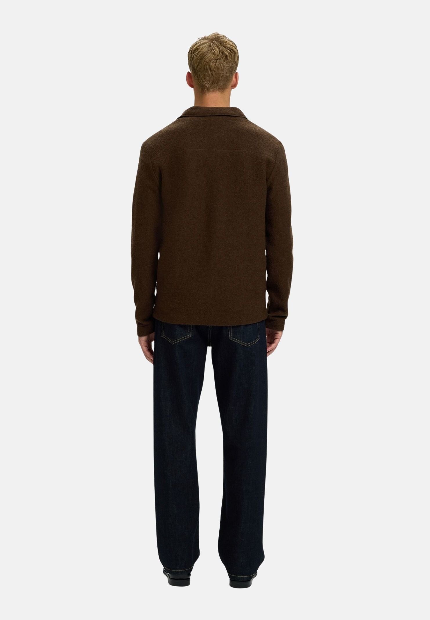 SELECTED HOMME Cardigan NEALY LS KNIT WORKWEAR demitesse marrone da uomo 16098580 DEM SELECTED HOMME 