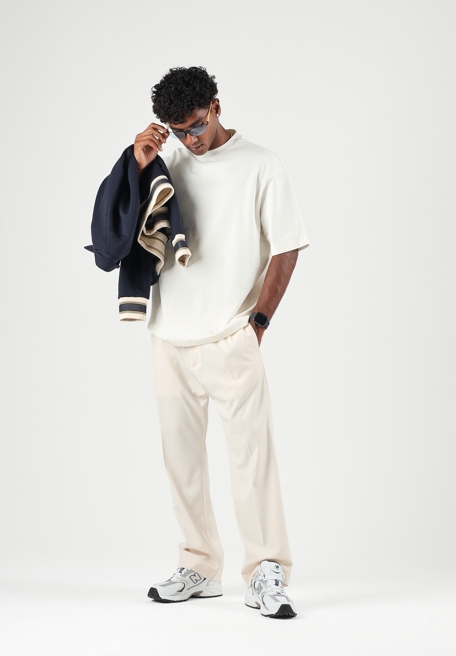 SELECTED HOMME T-shirt manica corta SLHICARUS bianco panna da uomo con taglio morbido e design minimalista 16099500 EG SELECTED HOMME 