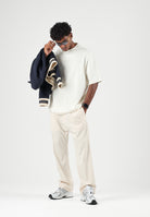 SELECTED HOMME T-shirt manica corta SLHICARUS bianco panna da uomo con taglio morbido e design minimalista 16099500 EG SELECTED HOMME 