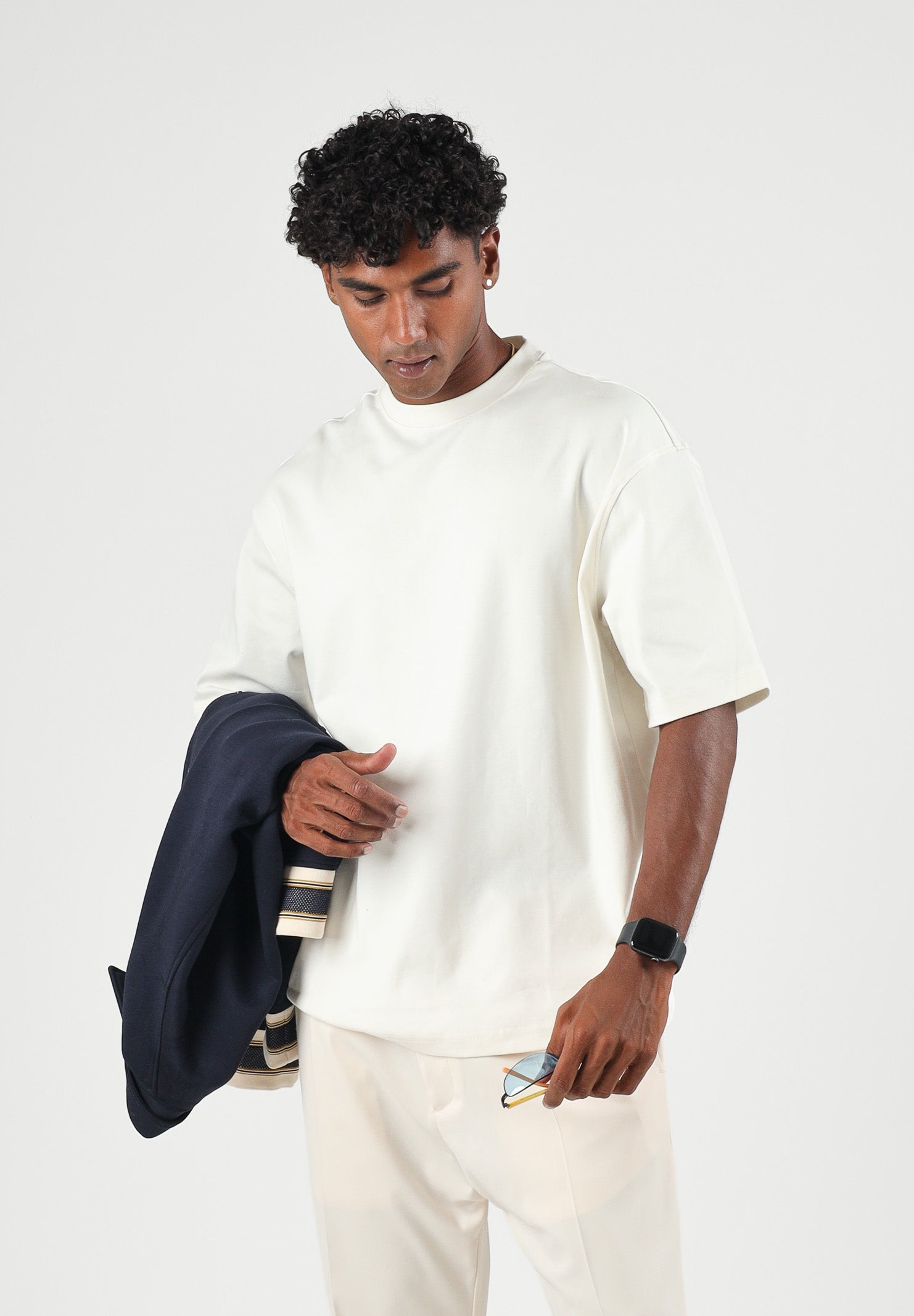 SELECTED HOMME T-shirt manica corta SLHICARUS bianco panna da uomo con taglio morbido e design minimalista 16099500 EG SELECTED HOMME 