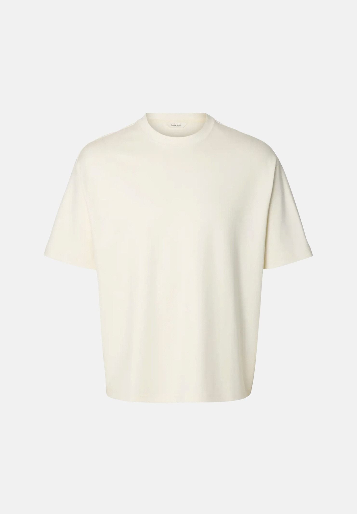 SELECTED HOMME T-shirt manica corta SLHICARUS bianco panna da uomo con taglio morbido e design minimalista 16099500 EG SELECTED HOMME 