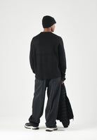 SELECTED HOMME Maglione nero per uomo con classico scollo rotondo e lavorazione a maglia fine. 16099570 BL SELECTED HOMME 