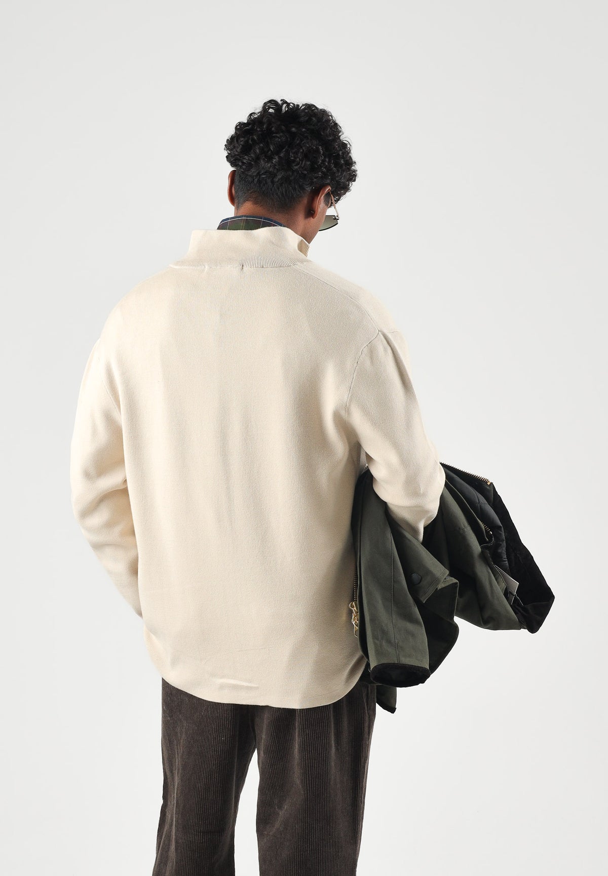 SELECTED HOMME Cardigan SLHTELLER FN  beige per uomo con collo alto, chiusura full zip e maniche lunghe. 16099572 OA SELECTED HOMME 