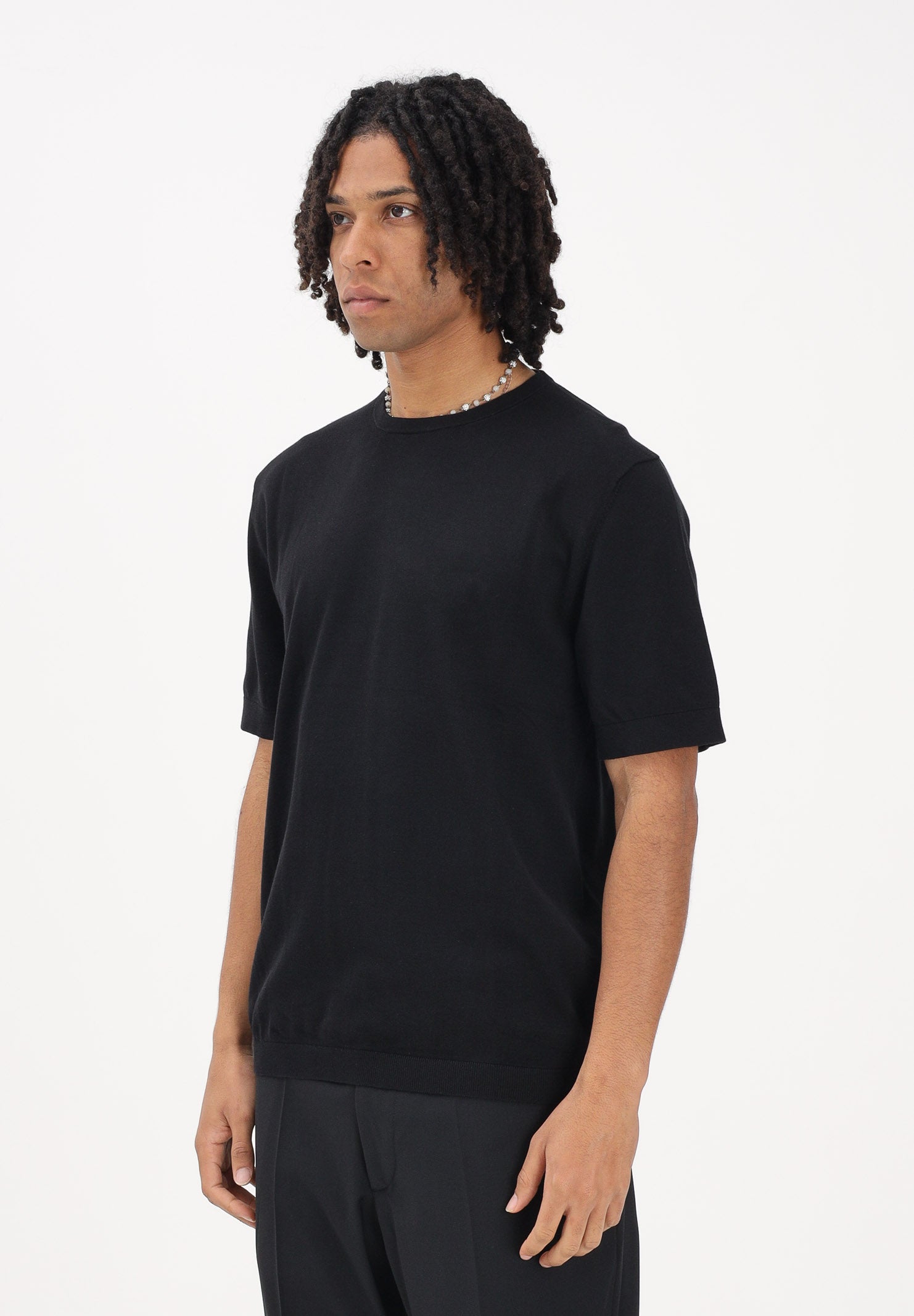 SELECTED HOMME Maglia a manica corta nera da uomo 16099828 BL SELECTED HOMME 