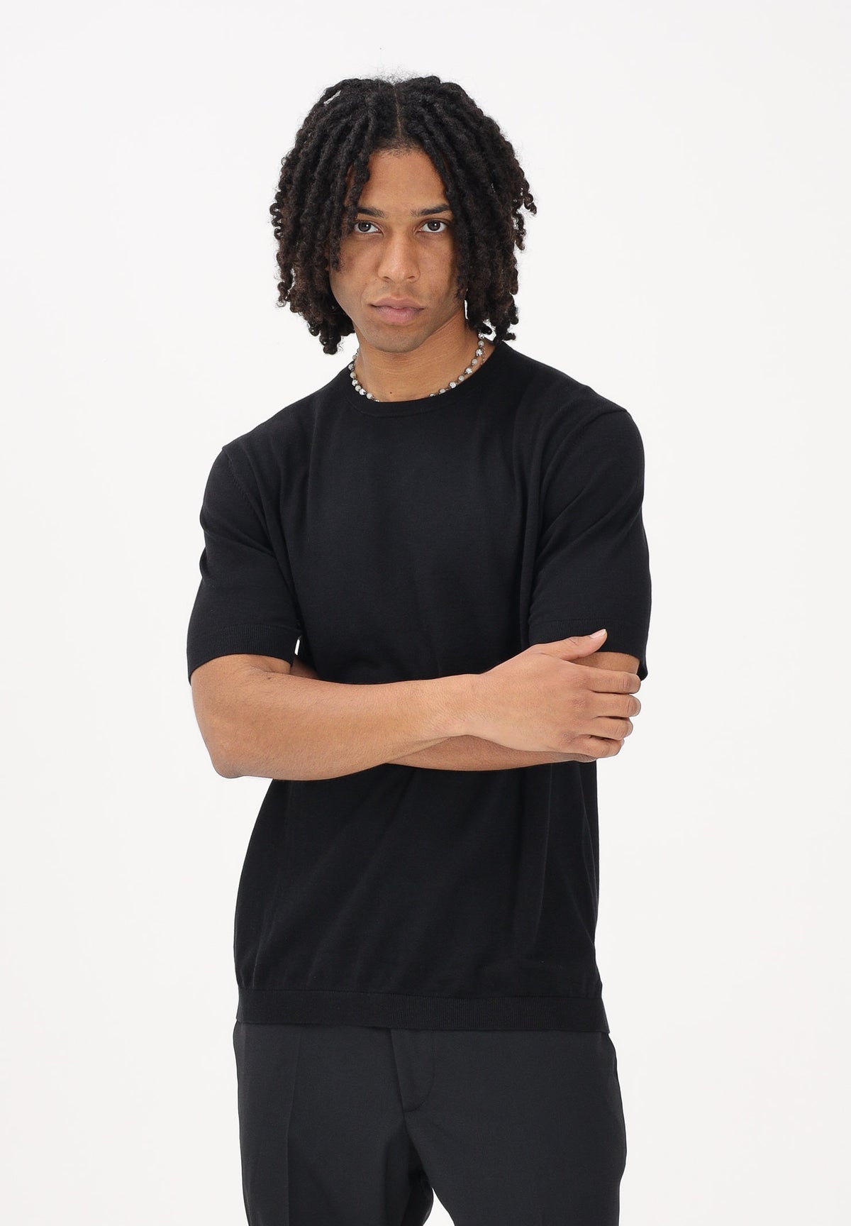 SELECTED HOMME Maglia a manica corta nera da uomo 16099828 BL SELECTED HOMME 