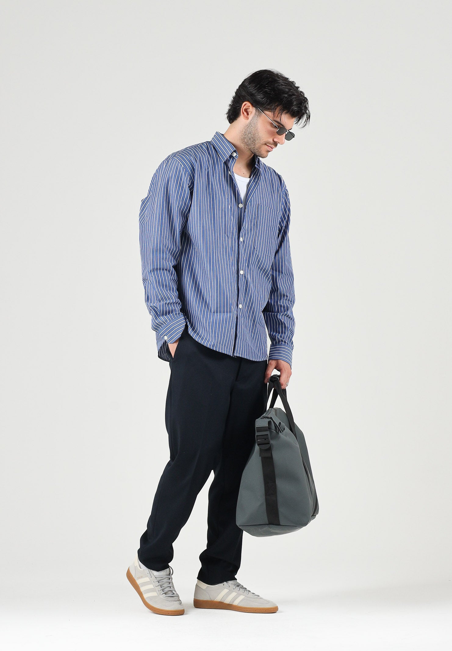 SELECTED HOMME Camicia manica lunga azzurra da uomo con motivo a righe verticali. 16101720 LI SELECTED HOMME 