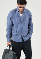 SELECTED HOMME Camicia manica lunga azzurra da uomo con motivo a righe verticali. 16101720 LI SELECTED HOMME 