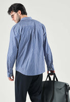 SELECTED HOMME Camicia manica lunga azzurra da uomo con motivo a righe verticali. 16101720 LI SELECTED HOMME 