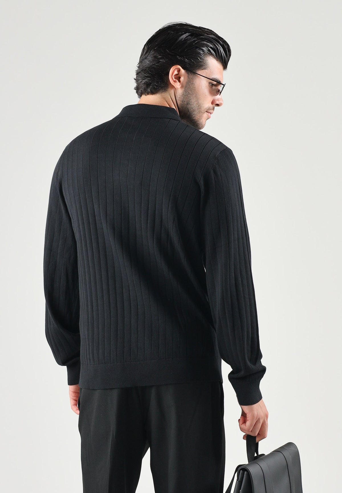 SELECTED HOMME Polo a manica lunga  SLHTHURSDAY nero da uomo 16101762 BL SELECTED HOMME 