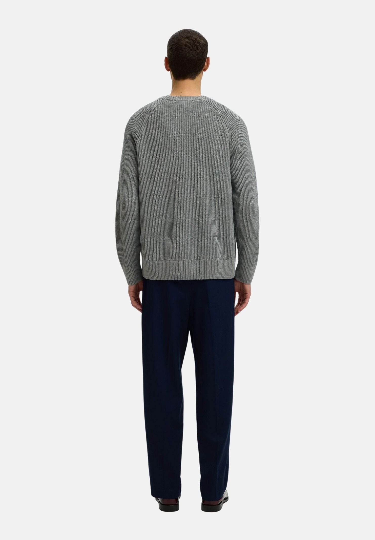 SELECTED HOMME Maglione girocollo SLHREGULAR grigio melange per uomo con maniche raglan 16101766 MEGR SELECTED HOMME 