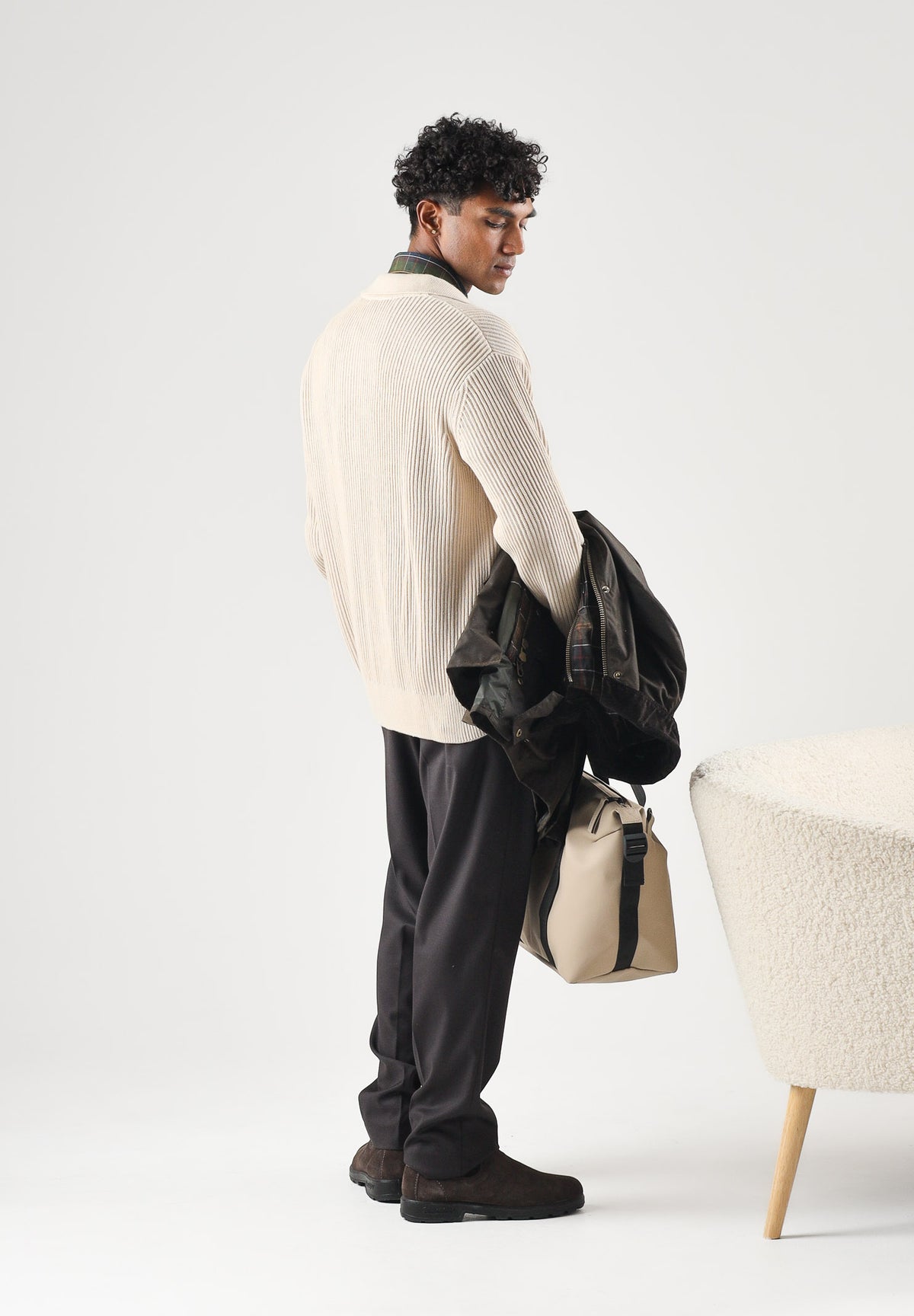SELECTED HOMME Cardigan oatmeal-beige chiaro per uomo con colletto classico, chiusura frontale a bottoni 16101905 OA SELECTED HOMME 