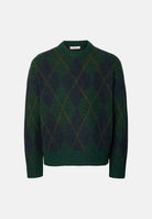 SELECTED HOMME Maglione girocollo RAI ARGYLE Pine Grove/Navy verde bosco scuro da uomo, in maglia garzata misto lana e alpaca, con fantasia jacquard a rombi, maniche lunghe e rifiniture a costine. 16101908 PI SELECTED HOMME 