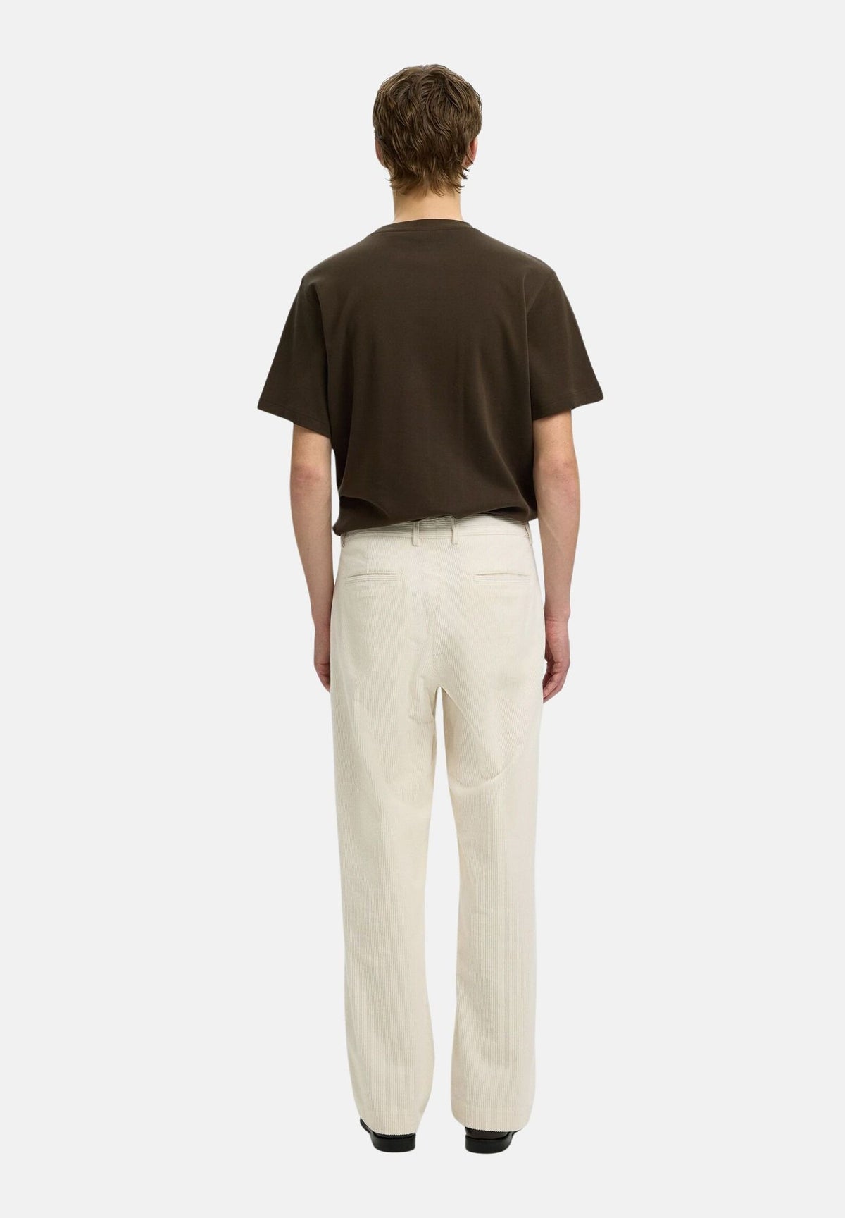 SELECTED HOMME Pantaloni egret-bianco per uomo con piega centrale e tasche a filetto. 16102144 EG SELECTED HOMME 