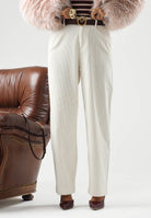 SELECTED HOMME Pantaloni egret-bianco per uomo con piega centrale e tasche a filetto. 16102144 EG SELECTED HOMME 