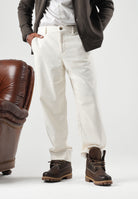 SELECTED HOMME Pantaloni egret-bianco per uomo con piega centrale e tasche a filetto. 16102144 EG SELECTED HOMME 