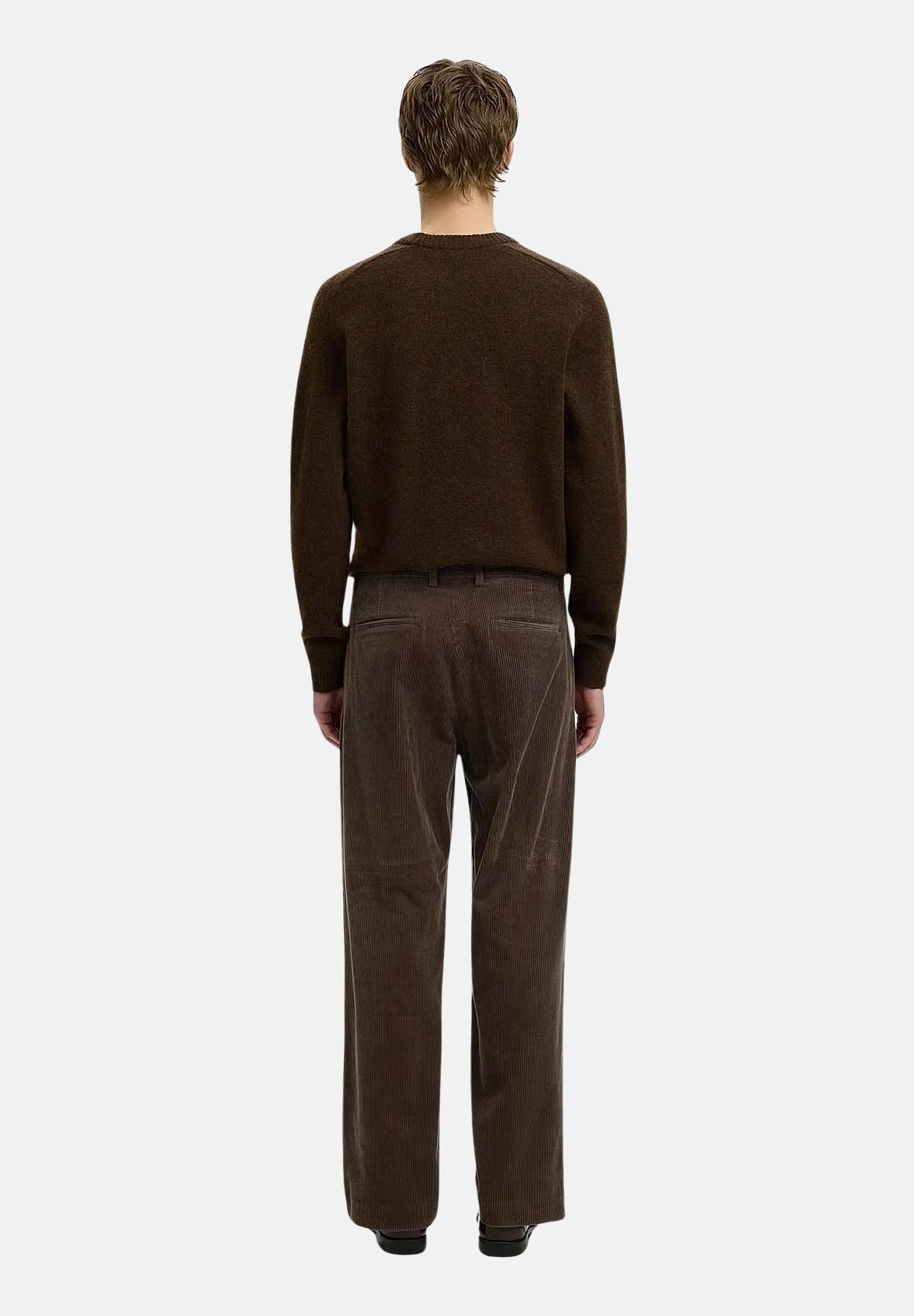 SELECTED HOMME Pantaloni turkish caffè-marrone per uomo con piega centrale e tasche a filetto. 16102144 TU SELECTED HOMME 