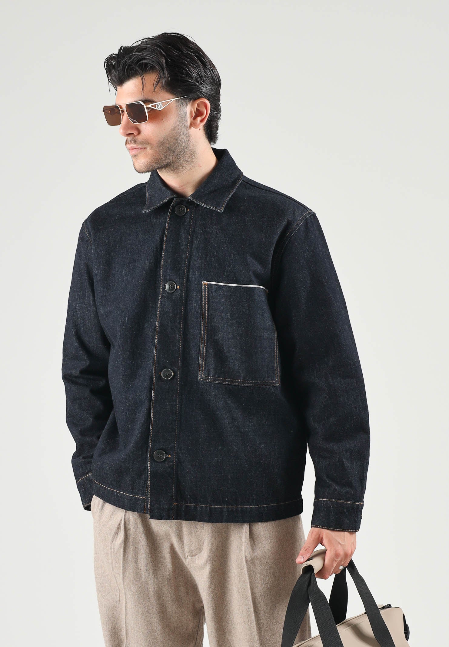 SELECTED HOMME Camicia di jeans SLHMATT Dark Blue Denim blu da uomo 16102166 DABL SELECTED HOMME 