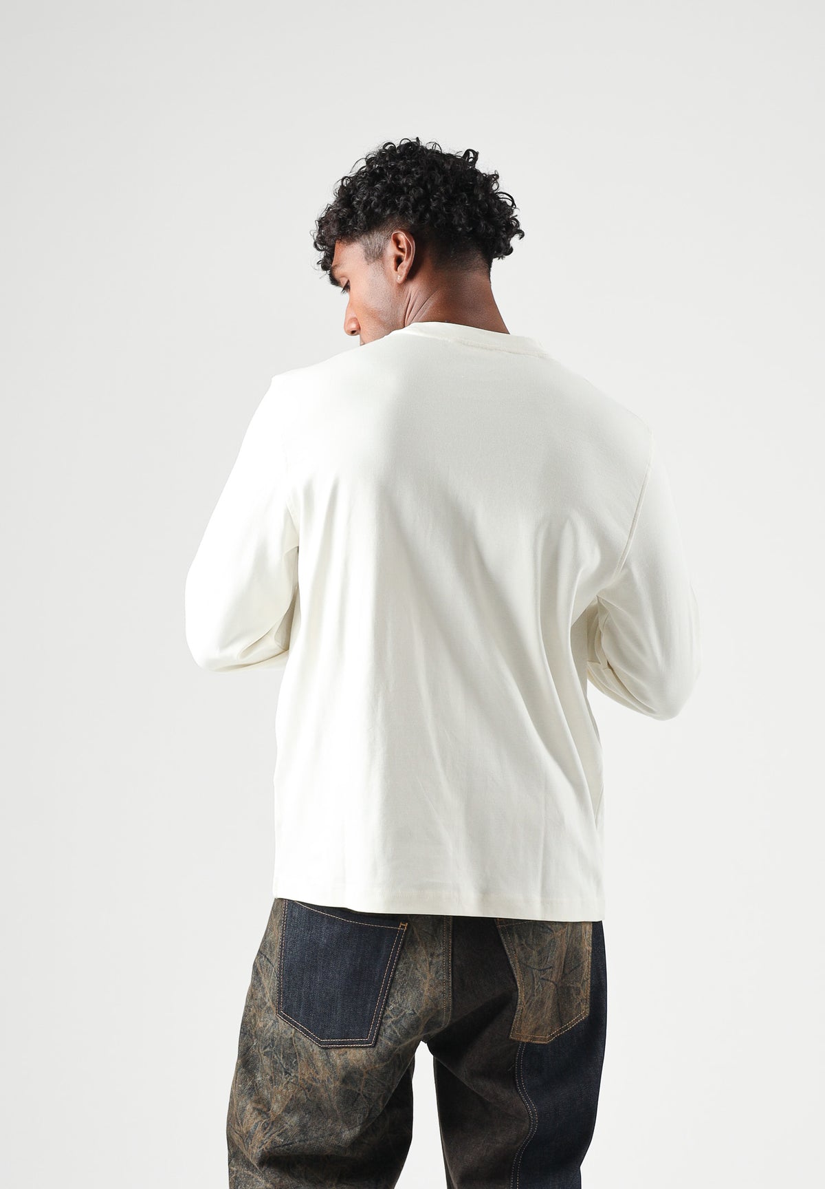 SELECTED HOMME T-shirt manica lunga panna per uomo con scollo rotondo e maniche lunghe. 16102312 EG SELECTED HOMME 