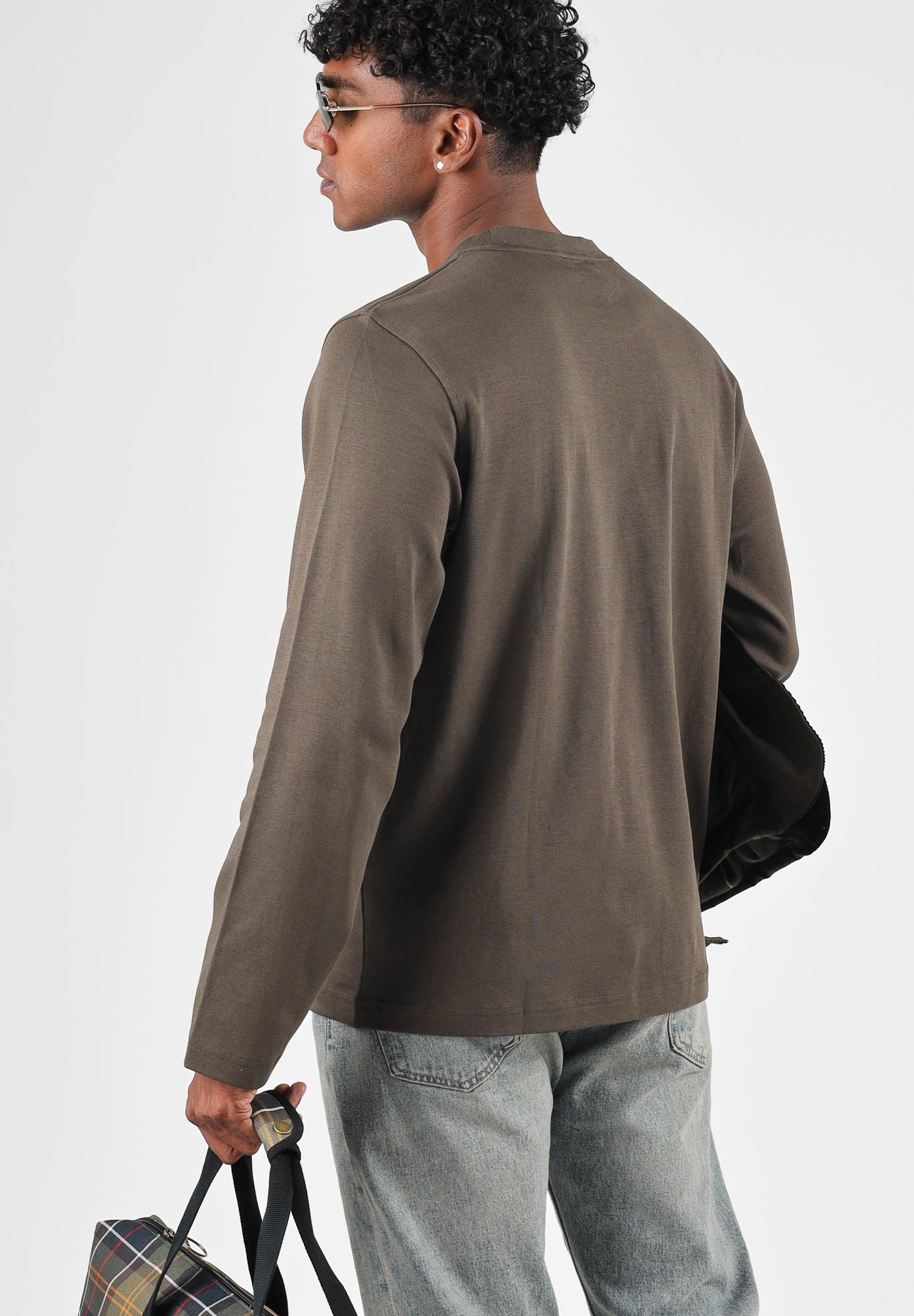 SELECTED HOMME T-shirt manica lunga marrone scuro per uomo con scollo rotondo e maniche lunghe. 16102312 TU SELECTED HOMME 