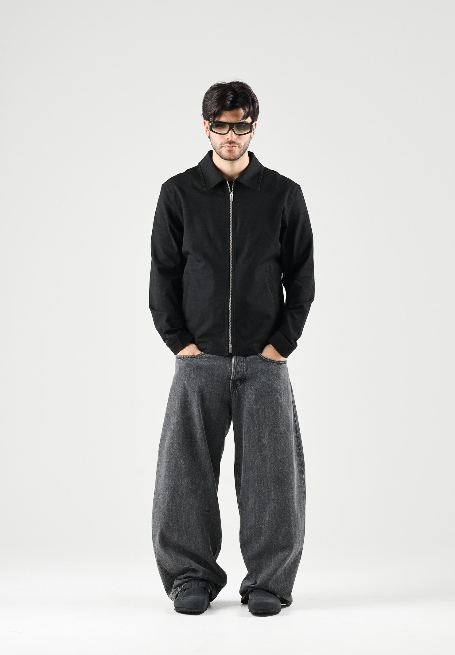 SELECTED HOMME Giacca con zip  nera da uomo con colletto classico 16103362 BL SELECTED HOMME 