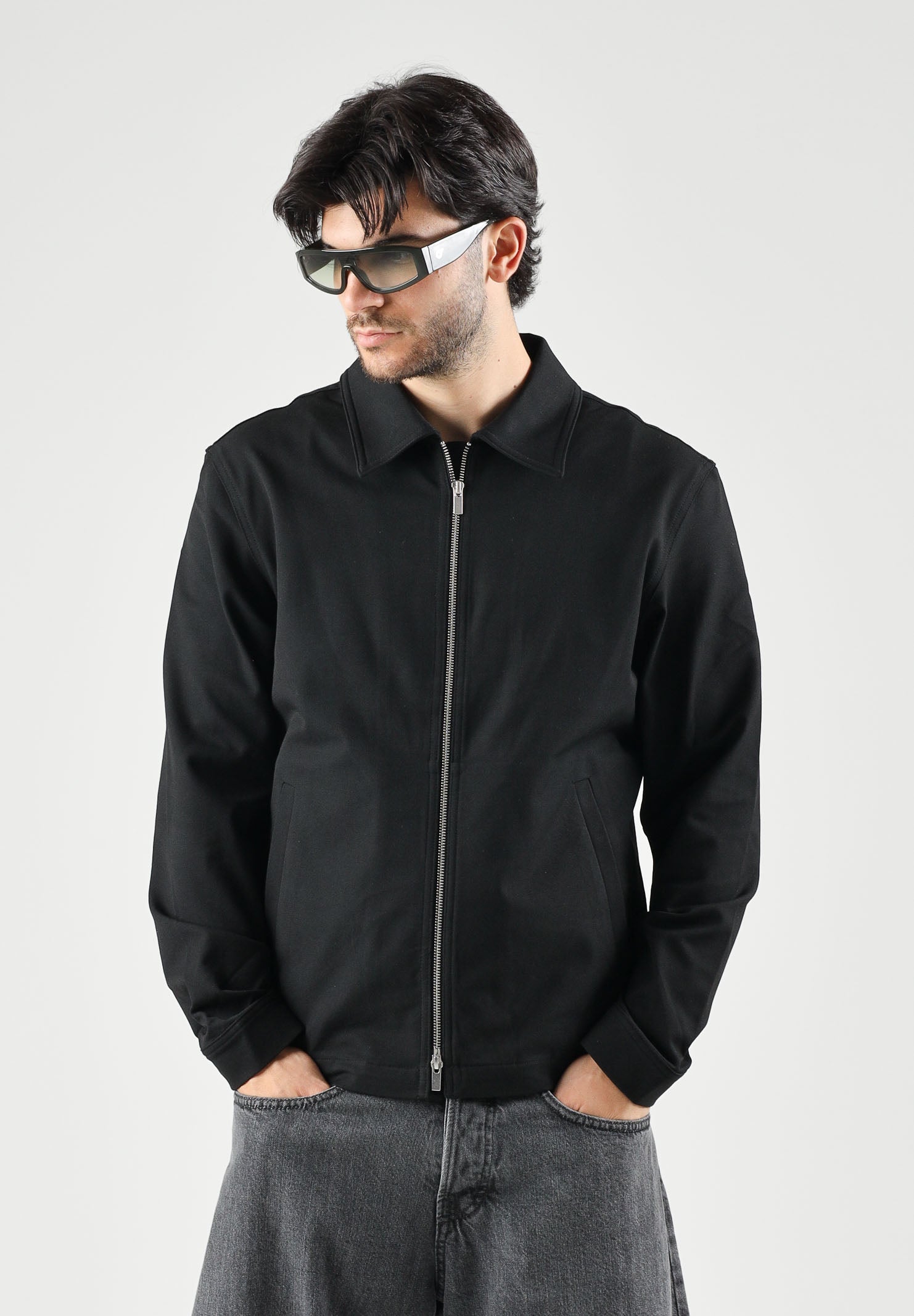SELECTED HOMME Giacca con zip  nera da uomo con colletto classico 16103362 BL SELECTED HOMME 