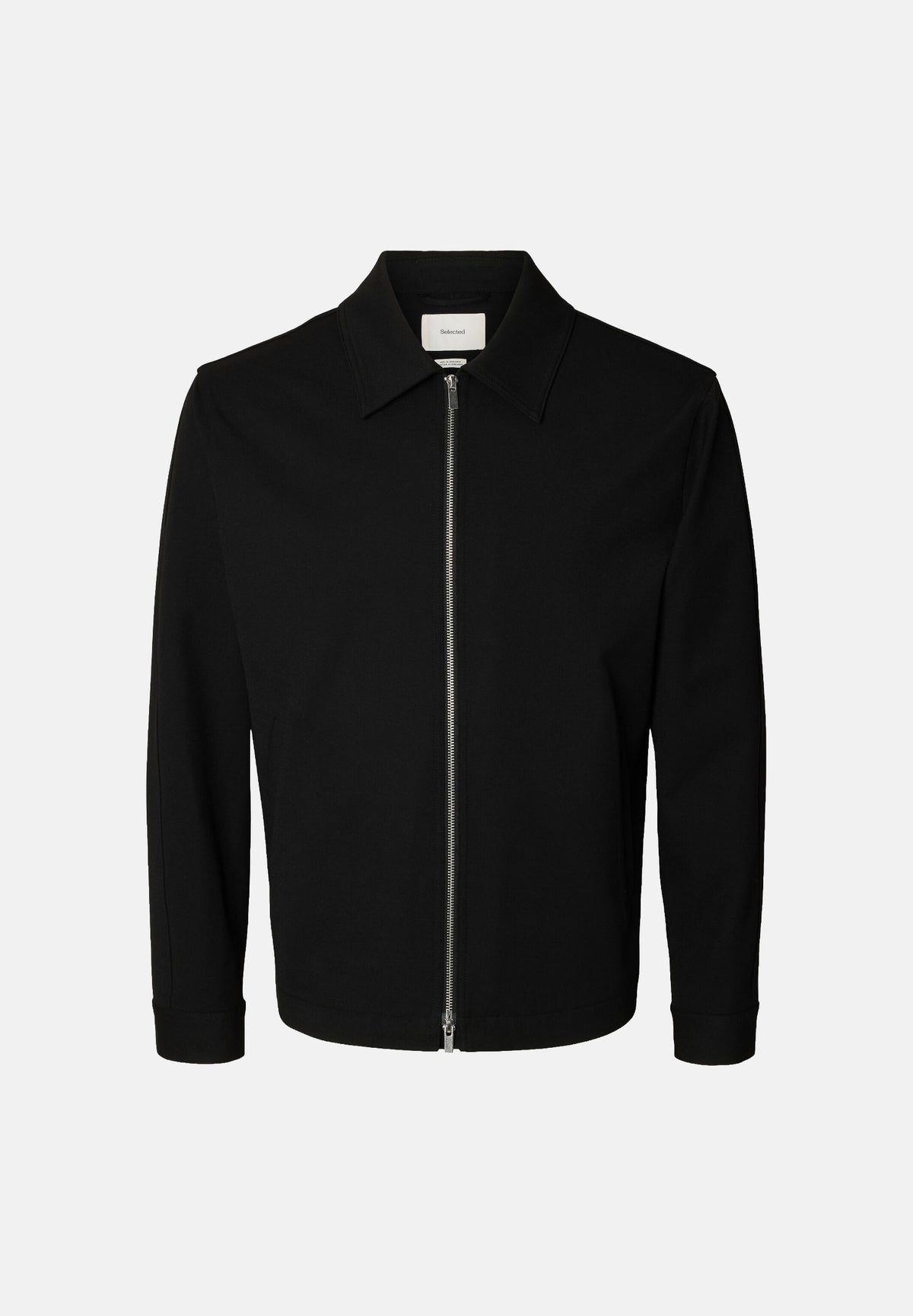 SELECTED HOMME Giacca con zip  nera da uomo con colletto classico 16103362 BL SELECTED HOMME 