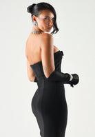 SIMONA CORSELLINI Abito lungo nero da donna con dettaglio gioiello<BR/> A26CEAB10101 V000 SIMONA CORSELLINI 