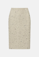 SIMONA CORSELLINI Gonna midi Infinity beige da donna con micro applicazioni luminose all-over. A26CEGOY5001 V0300 SIMONA CORSELLINI 