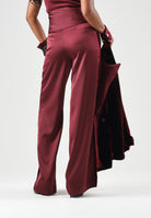 SIMONA CORSELLINI Pantaloni palazzo rubino per donna con vita alta e gamba ampia. A26CEPA10201 V0083 SIMONA CORSELLINI 