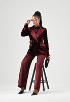 SIMONA CORSELLINI Top smanicato rubino rosso da donna con applicazioni ricamo A26CETO10101 V0083 SIMONA CORSELLINI 