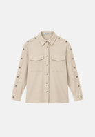 SIMONA CORSELLINI Camicia manica lunga vaniglia per donna con bottoni a pressione e tasche applicate sul petto A26CPCA00101 V0161 SIMONA CORSELLINI 