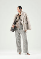 SIMONA CORSELLINI Cappotto in ecopelliccia grigio da donna <BR/> A26CPCBV0301 V0000 SIMONA CORSELLINI 