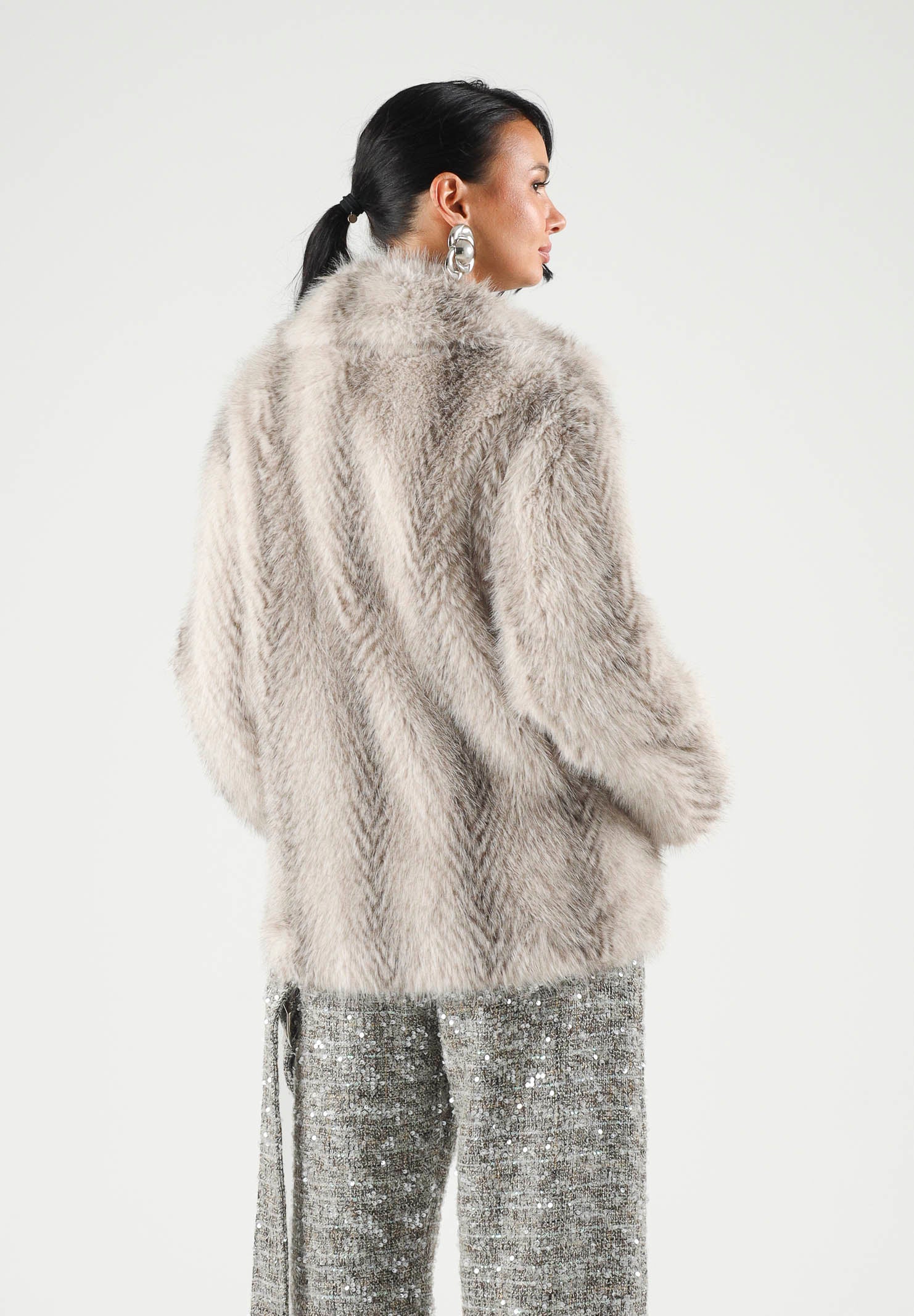SIMONA CORSELLINI Cappotto in ecopelliccia grigio da donna <BR/> A26CPCBV0301 V0000 SIMONA CORSELLINI 