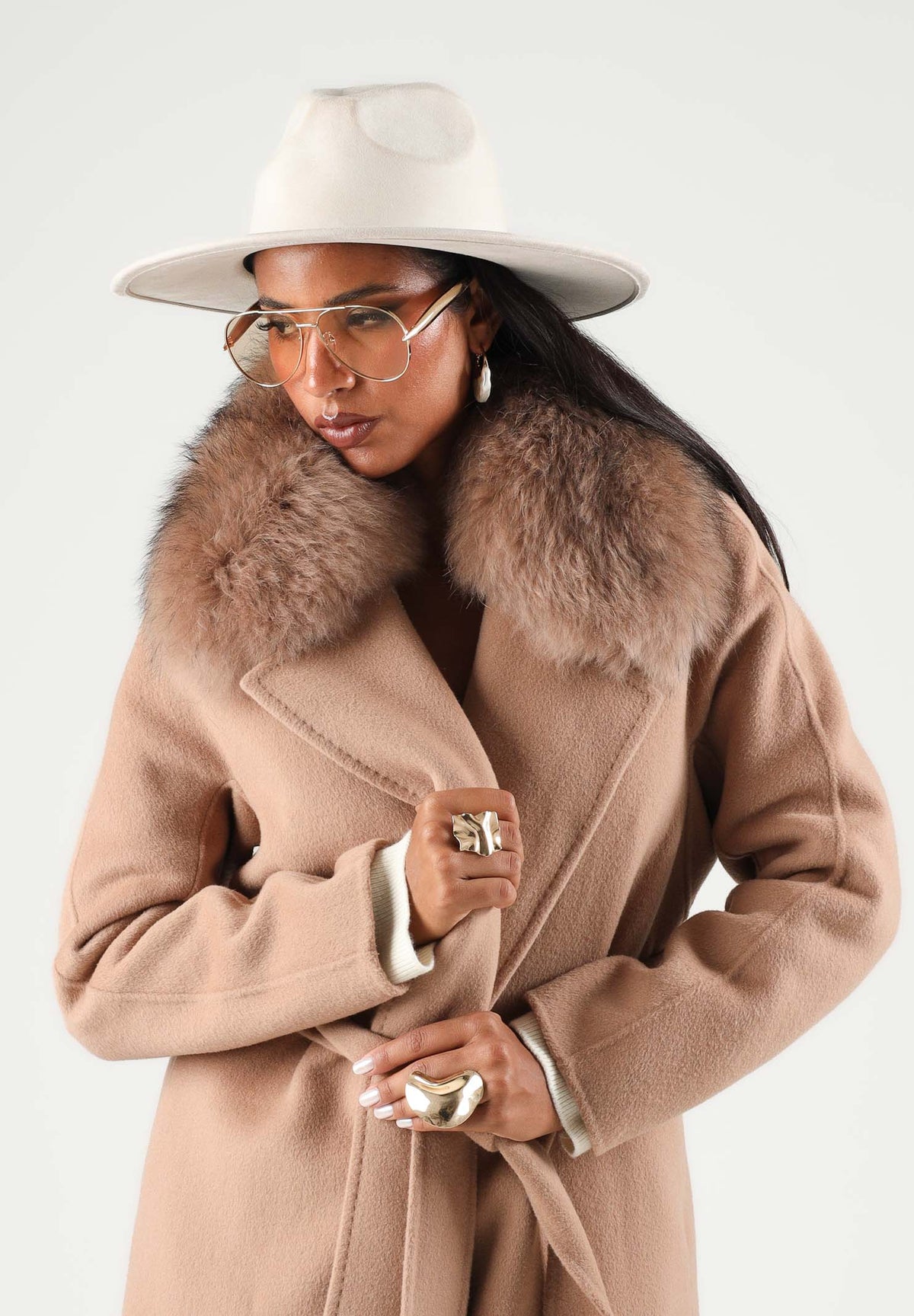 SIMONA CORSELLINI Cappotto lungo almond-cammello da donna A26CPCPV0601 V0498 SIMONA CORSELLINI 
