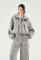 SIMONA CORSELLINI Bomber oversize in chanel paillettes con manica a palloncino sul polso e maxi tasconi A26CPGB00101 V000 SIMONA CORSELLINI 