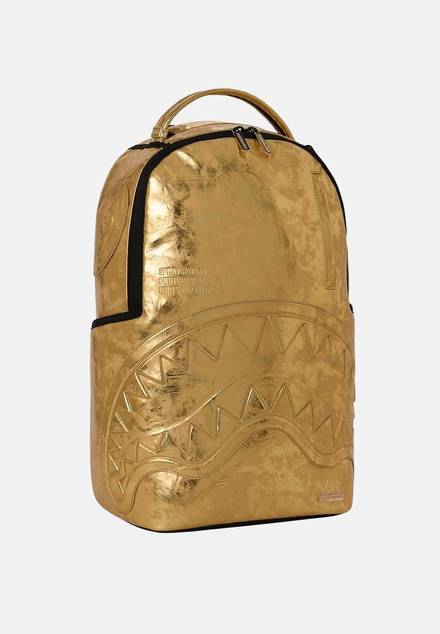 SPRAYGROUND Zaino SHARK CENTRAL golden age-oro per uomo, donna e con finitura metallizzata 910B8150NSZ . SPRAYGROUND 