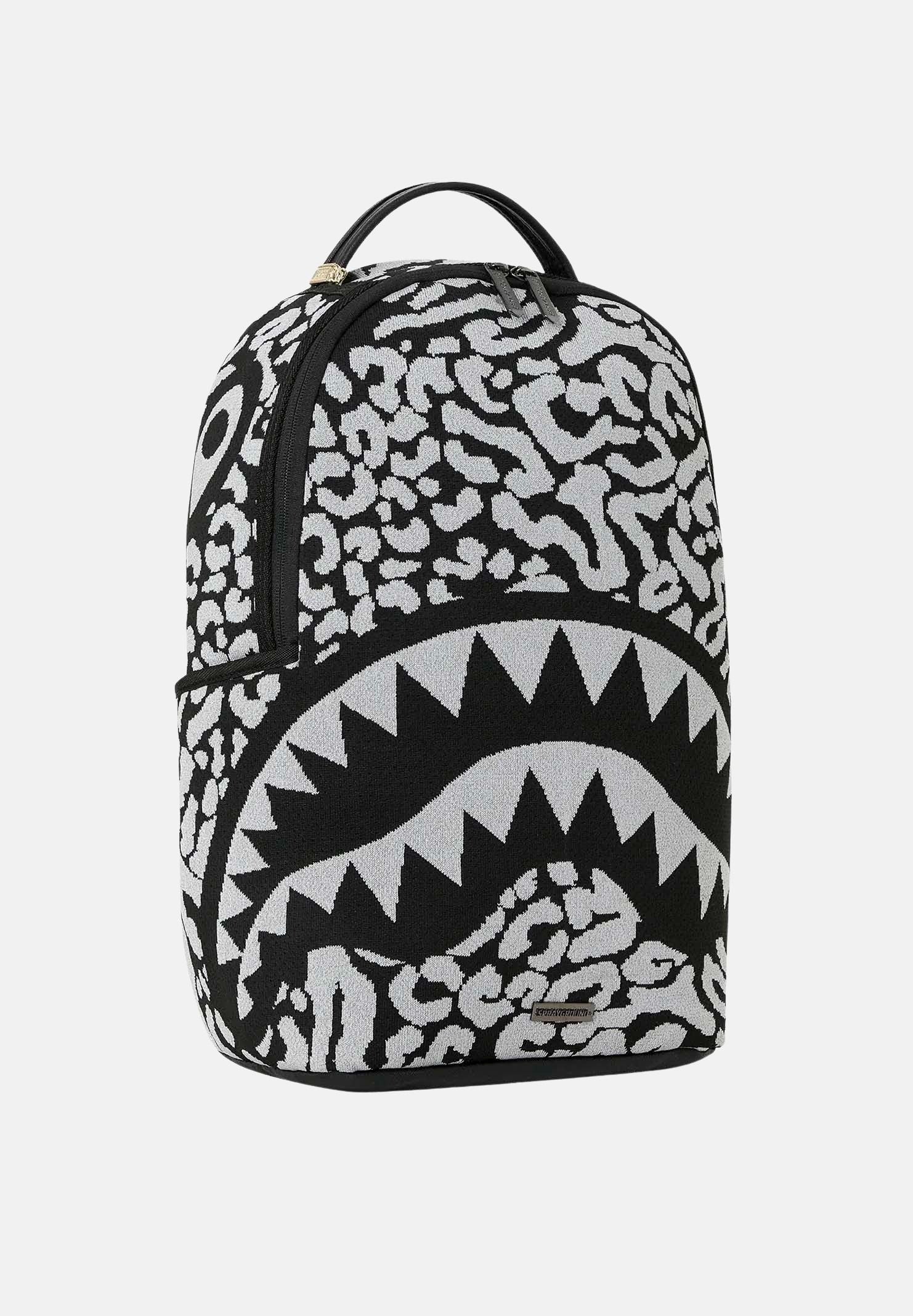 SPRAYGROUND Zaino NOCTURNAL PREDATOR silver-nero per uomo, donna e bambino con fantasia grafica all-over 910B8488NSZ . SPRAYGROUND 