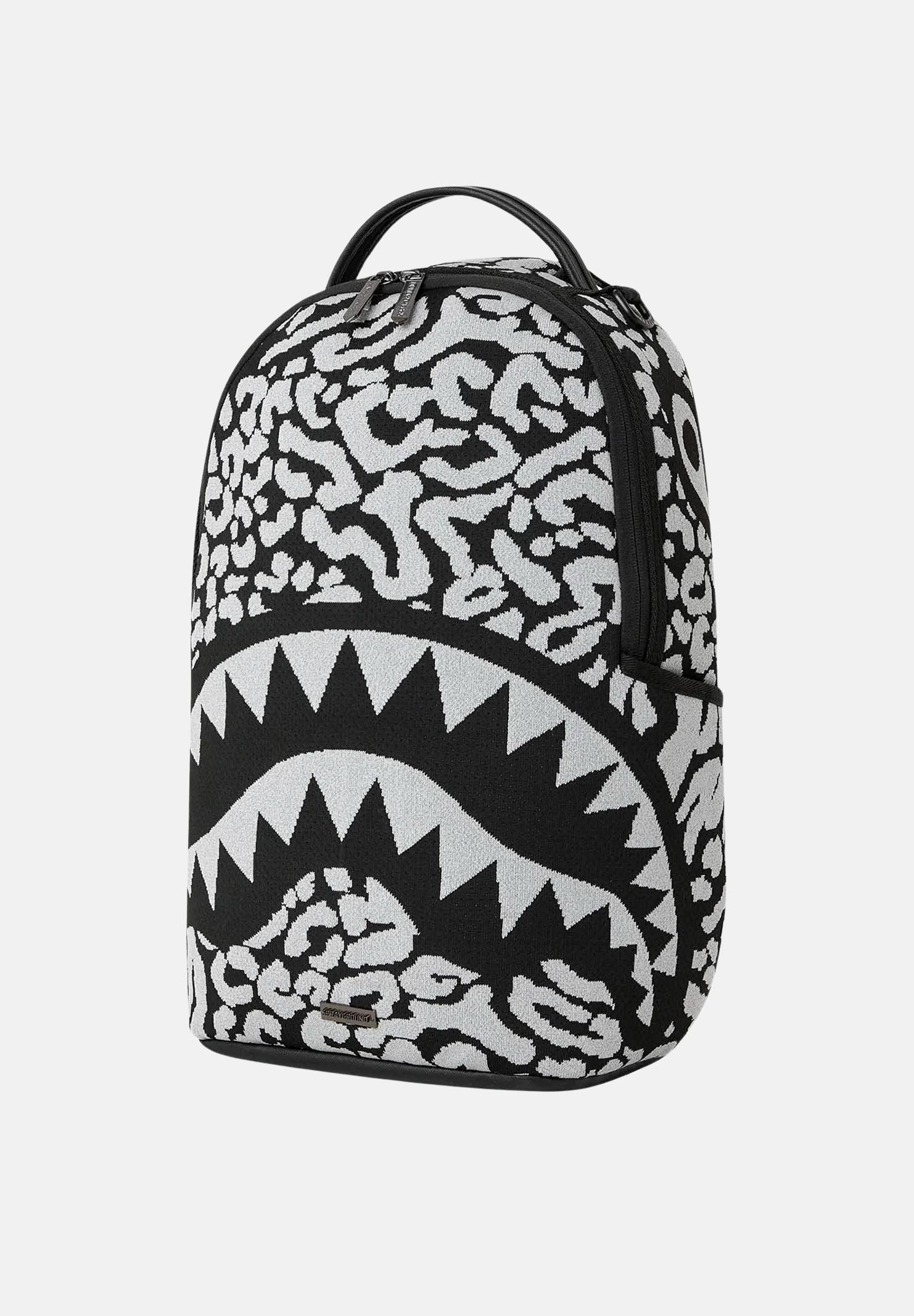 SPRAYGROUND Zaino NOCTURNAL PREDATOR silver-nero per uomo, donna e bambino con fantasia grafica all-over 910B8488NSZ . SPRAYGROUND 