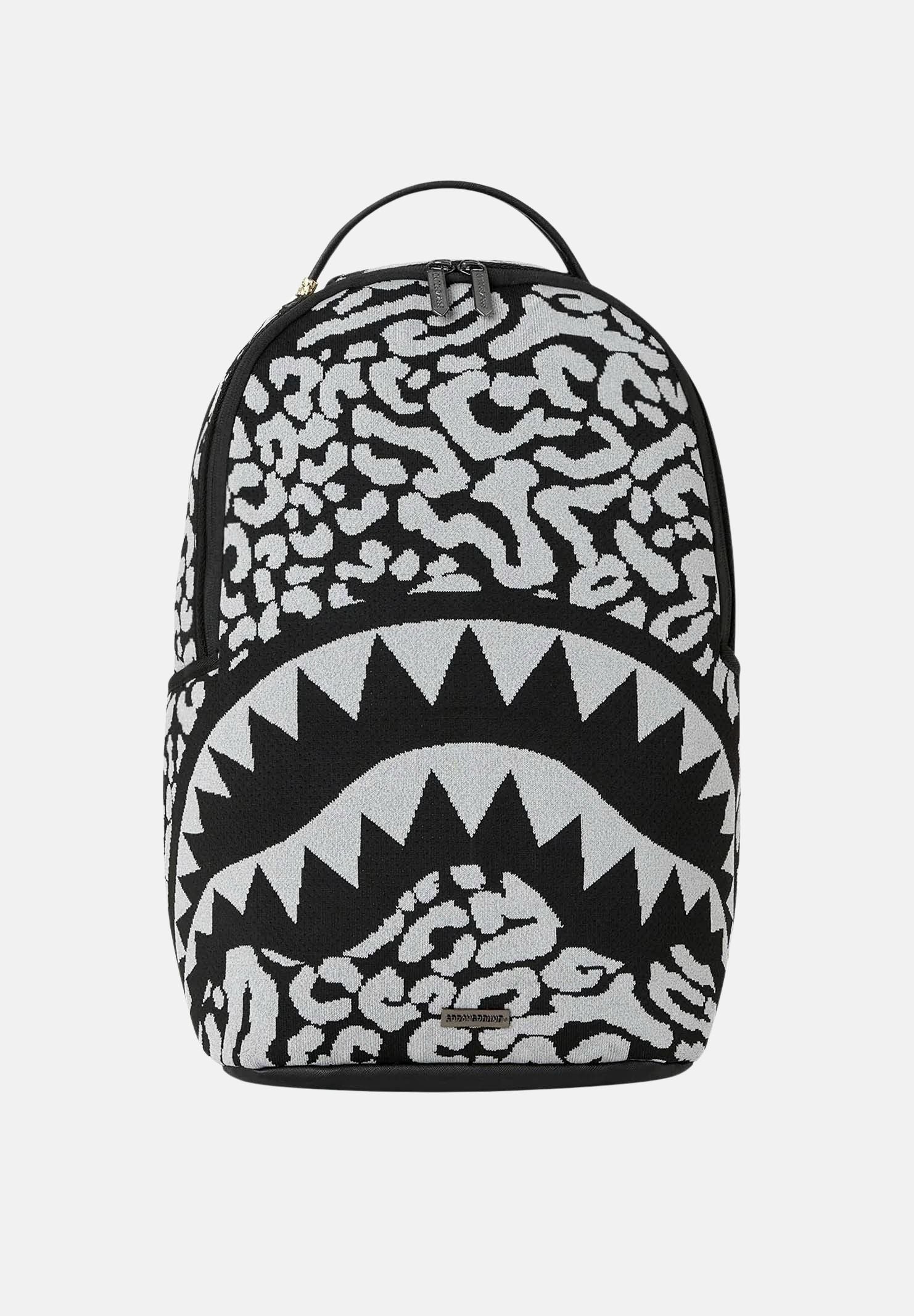 SPRAYGROUND Zaino NOCTURNAL PREDATOR silver-nero per uomo, donna e bambino con fantasia grafica all-over 910B8488NSZ . SPRAYGROUND 