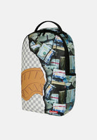 SPRAYGROUND Zaino CREAM CHECK crema-nero per uomo, donna e bambino  con fantasia check, grafica cash all-over 910B8548NSZ . SPRAYGROUND 
